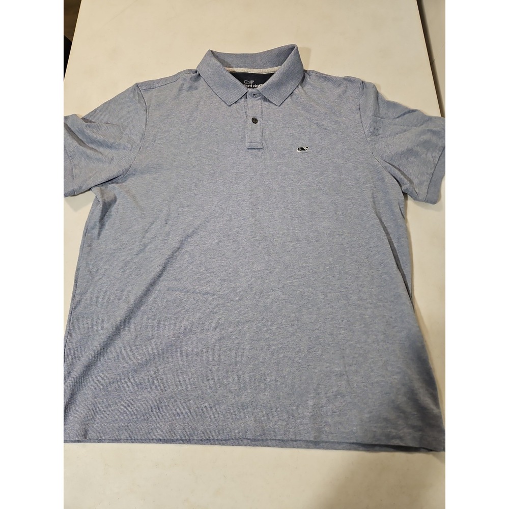 Vineyard Vines Edgartown Golf Polo Mens Large Blue T-Shirt Dress Casual Tee(744